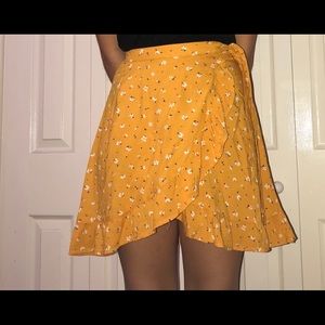 Yellow floral skirt